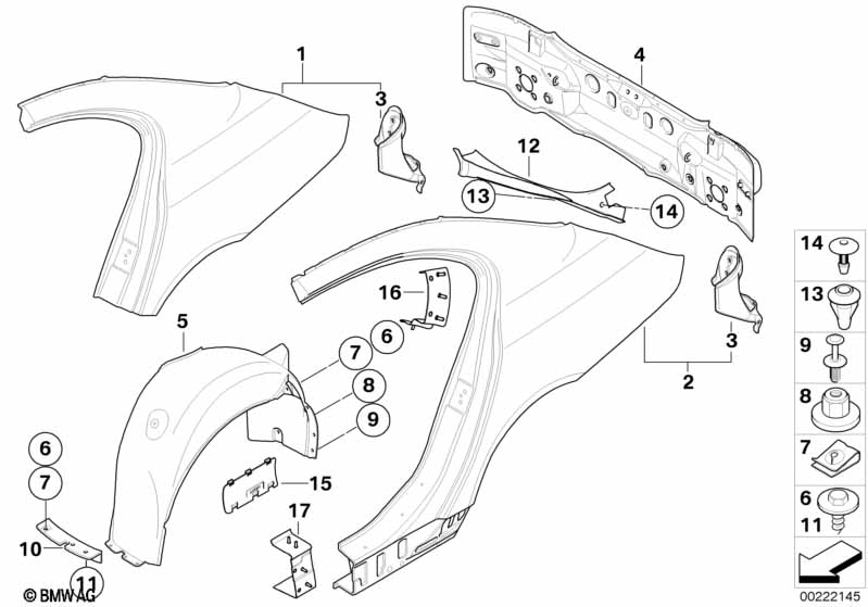 Genuine BMW 51717033751 E60 Cover, Wheell Housing, Rear Left (Inc. 520d, 525d & 535xi) | ML Performance EU Car Parts
