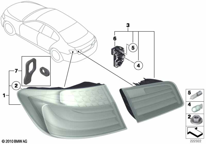 Genuine BMW 63217344646 Bulb Socket,Rear Light In Trunk Lid,Rght (Inc. 520d, 528i & 525dX) | ML Performance EU Car Parts