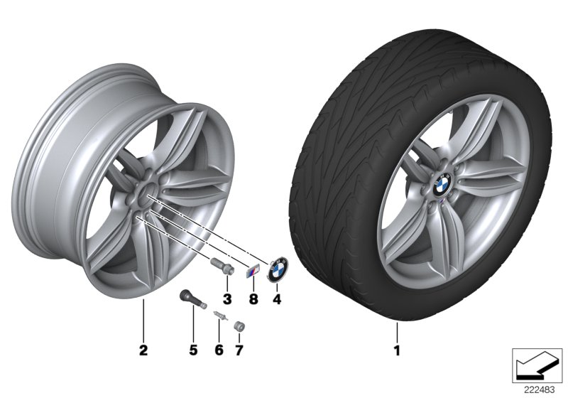 Genuine BMW 36117842652 F13 Disc Wheel, Light Alloy, Decor-Silber 8,5JX19 ET:33 (Inc. 640d, 528iX & 520d) | ML Performance UK Car Parts