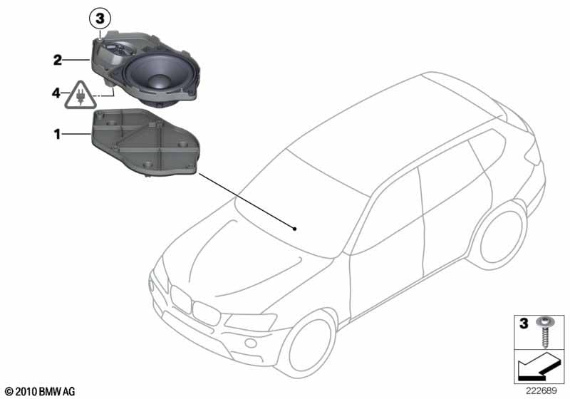 Genuine BMW 65139237280 F25 F26 Speaker Mount, Instrument Panel HIFI-SYSTEM (Inc. X3) | ML Performance UK Car Parts