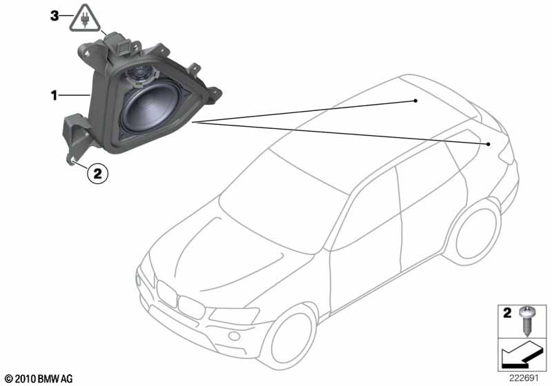 Genuine BMW 65139213760 F25 Speaker Mount, D-Pillar, Right (Inc. X3) | ML Performance EU Car Parts