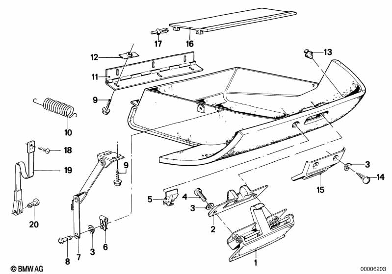 Glove box mounting parts