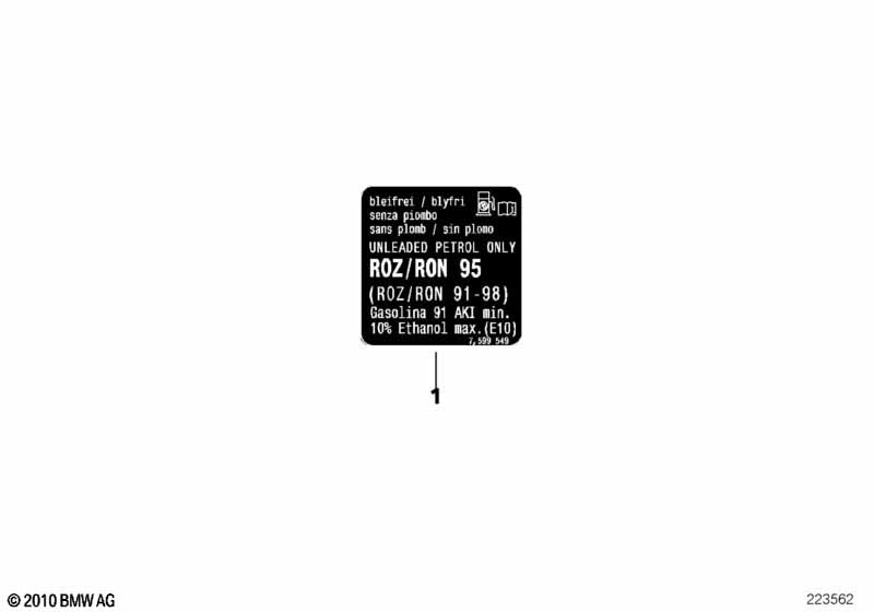 Notice label for fuel