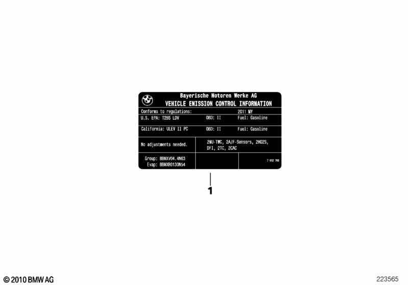 Genuine BMW 71227856730 F83 Label 