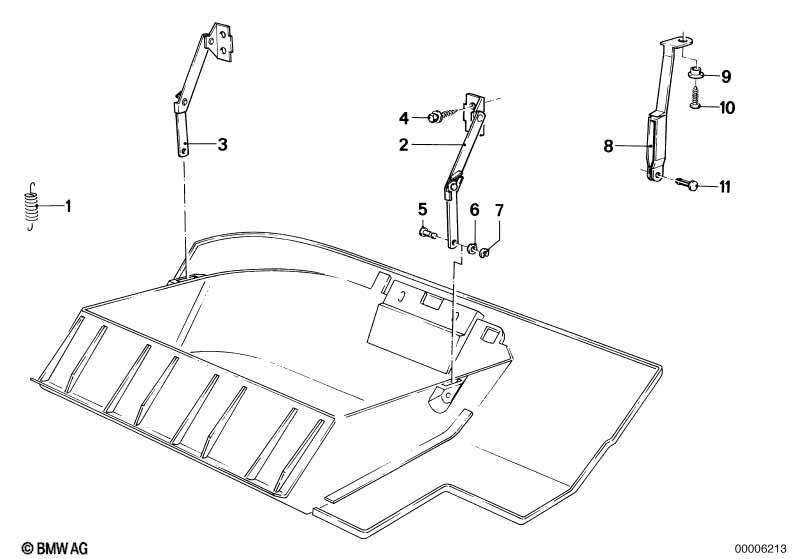 Glove box mounting parts