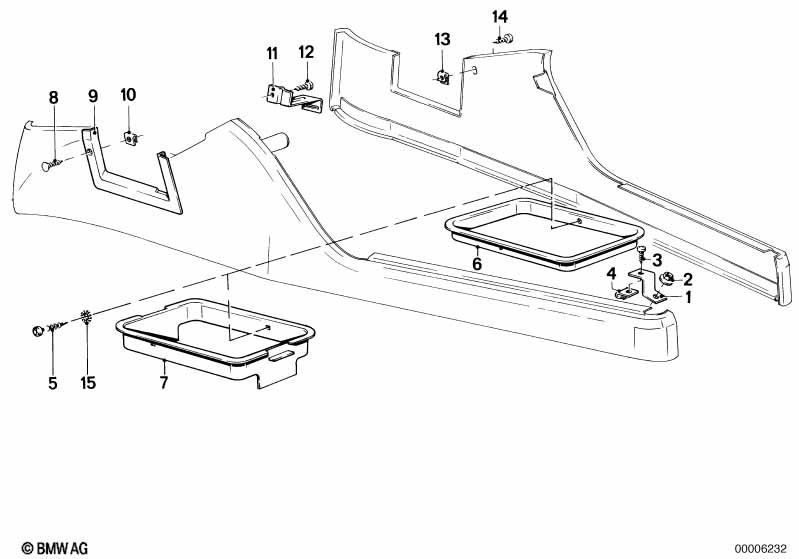 Storing partition mounting parts