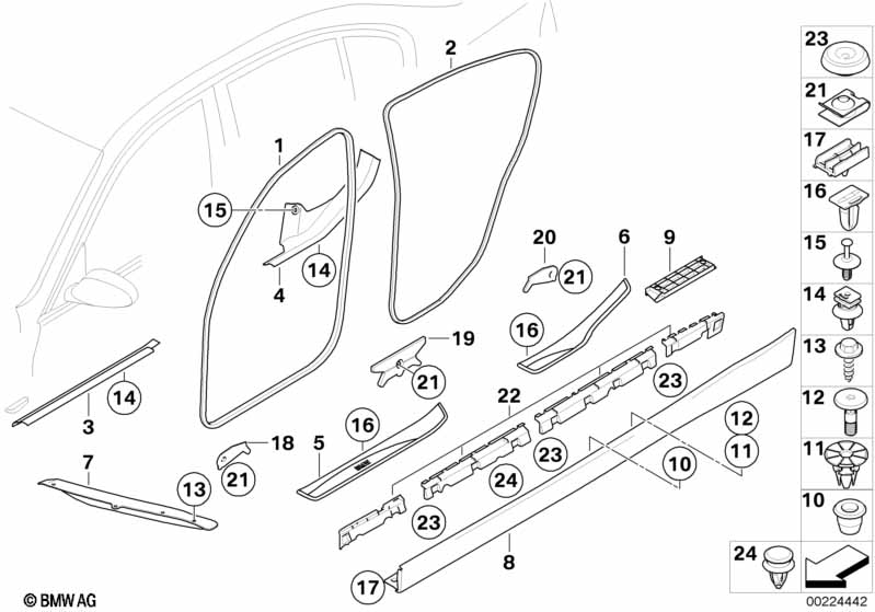 BMW E81 E87 E90 E91 E92 X1 E84 Side Skirt / Rocker Panel ...