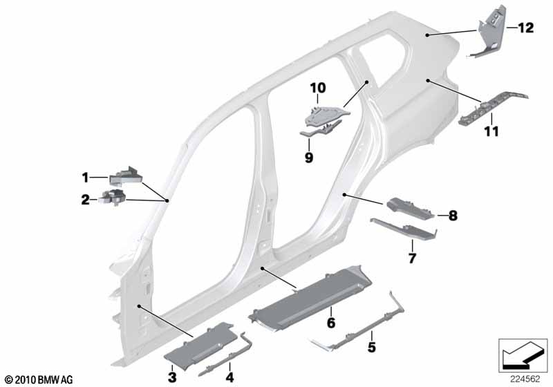 Genuine BMW 41007244118 F25 Molded Part Column A,Top Interior Right (Inc. X3) | ML Performance UK Car Parts