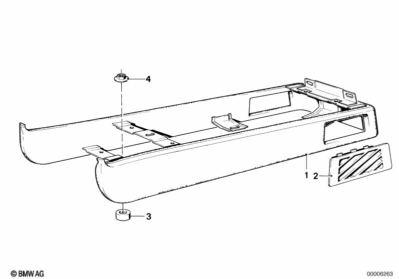 Rear mounting parts of center console