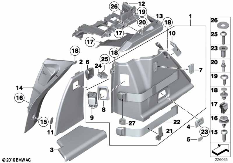 Genuine BMW 51477229823 Cover, Left Trunk Trim ANTHRAZIT (Inc. 520d, 550iX & 550i) | ML Performance EU Car Parts