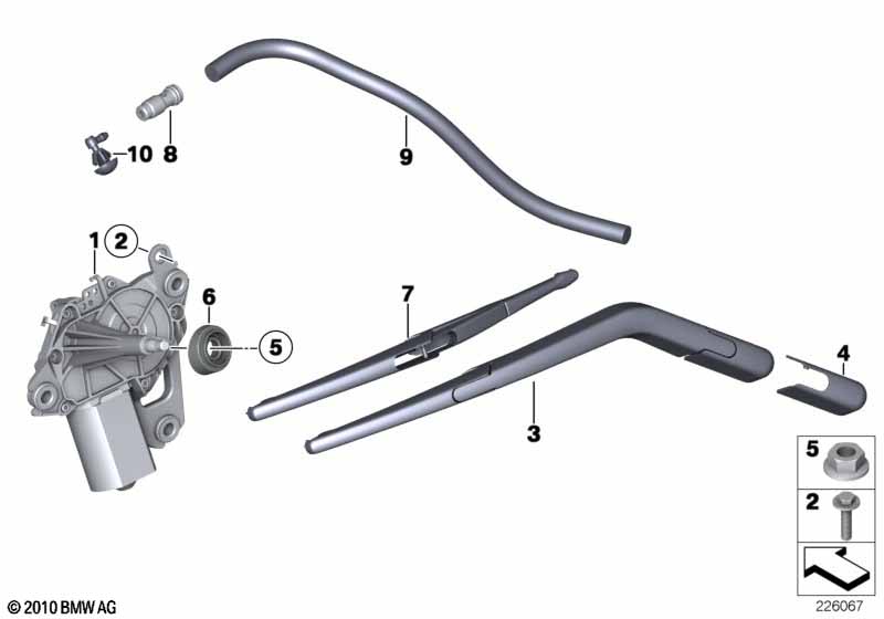 Genuine BMW Mini 63252755545 Spray Nozzle F Rear Window Cleaning (Inc. Coop.S JCW, Cooper D 1.6 & One D) | ML Performance UK Car Parts