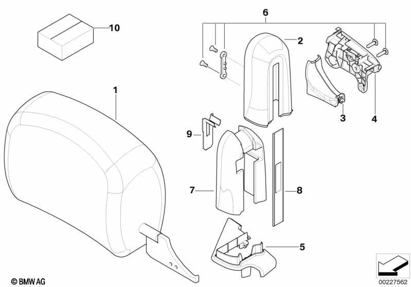 Genuine BMW 52107903311 E64 Headrest Leather Left SCHWARZ (Inc. M6) | ML Performance EU Car Parts