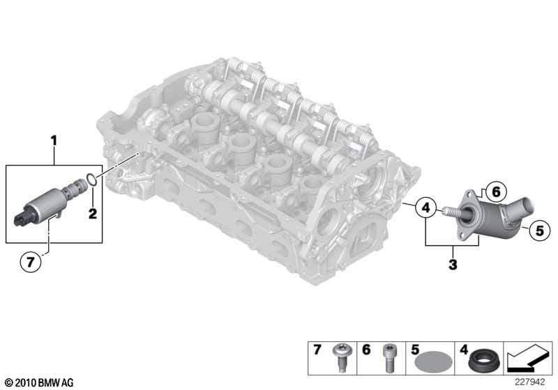 Cylinder head, electr. add-on parts