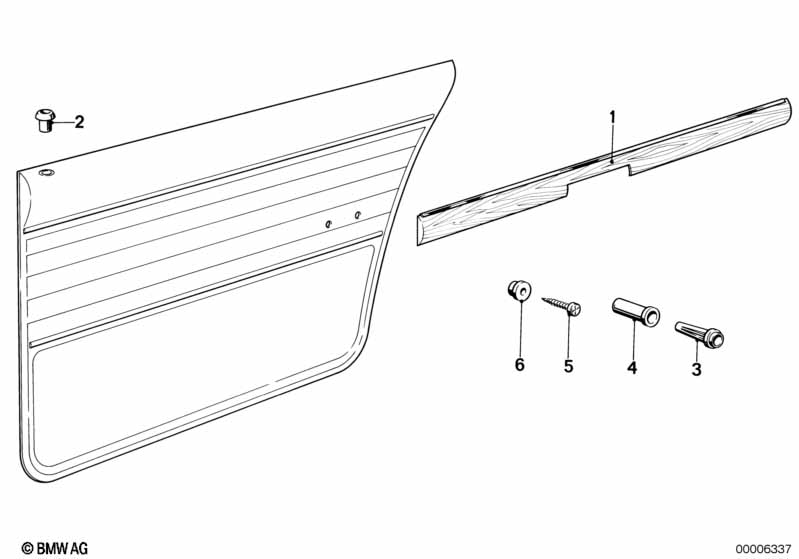Door trim panel/rear wooden cover