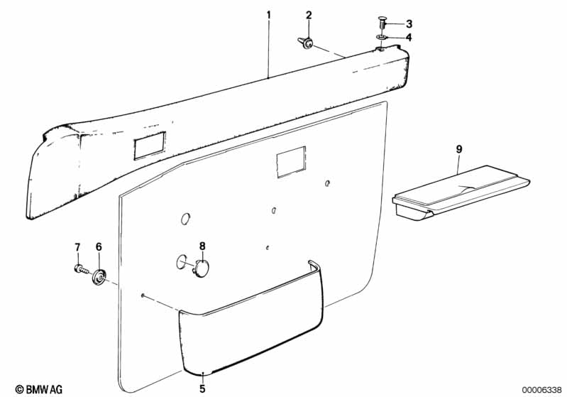 Door lining upper front-door pocket