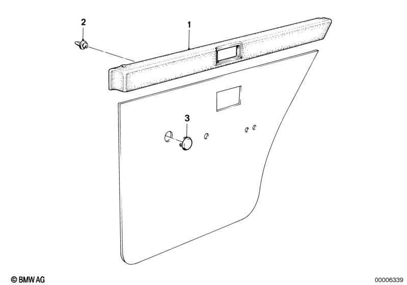 Door lining upper rear