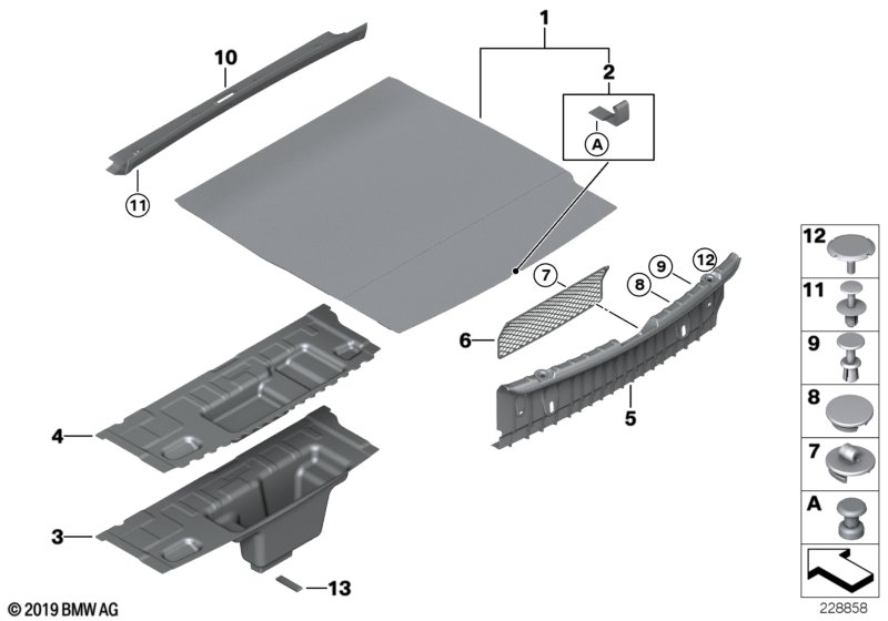 Trim panel, trunk floor