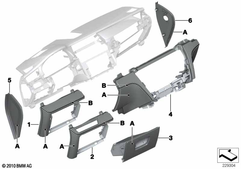 Indi. I-panel, mounted parts, lower