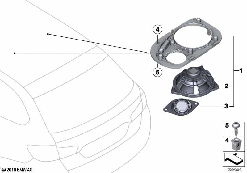 Parts f rear moulded headlng loudspeaker