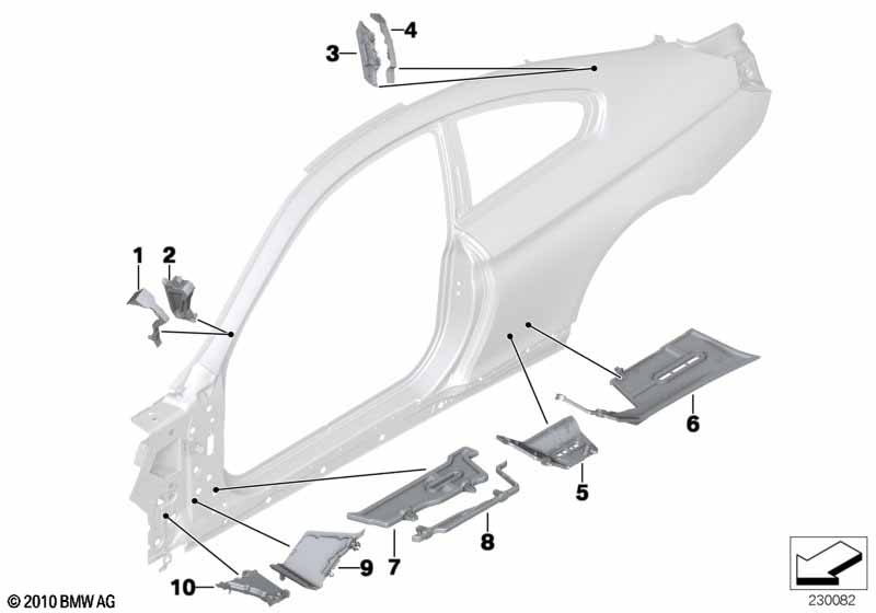 Cavity shielding, side frame