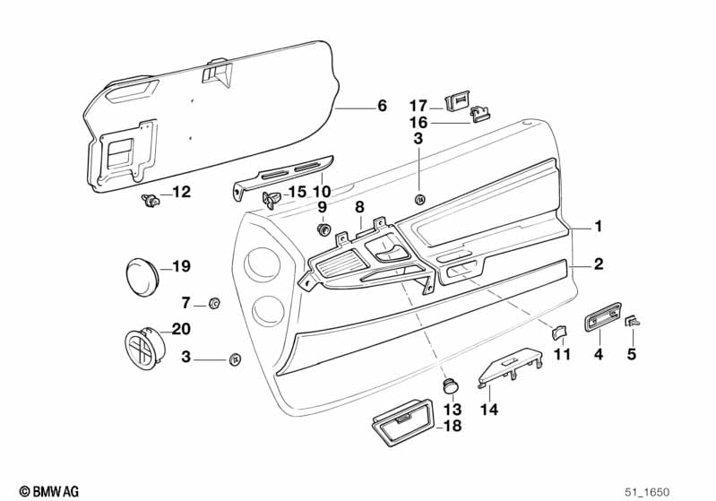 Door lining single parts