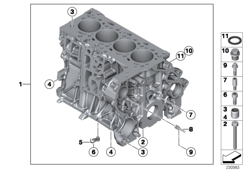 Genuine BMW 11110494285 Engine Block With Piston (Inc. Cooper SD, Cooper SD ALL4 & Cooper D 2.0) | ML Performance US Car Parts