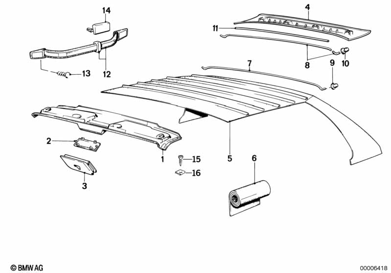 Roof trim-headlining moulded/handle