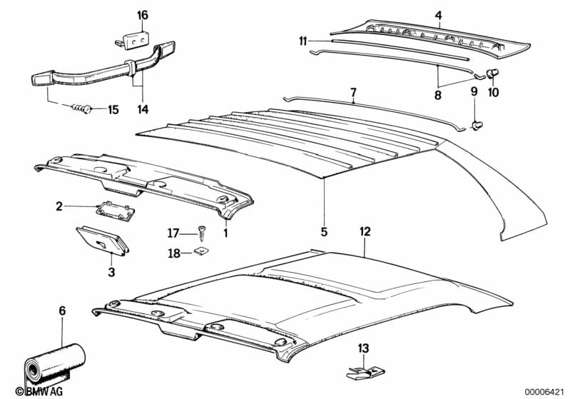 Roof trim-headlining moulded/handle