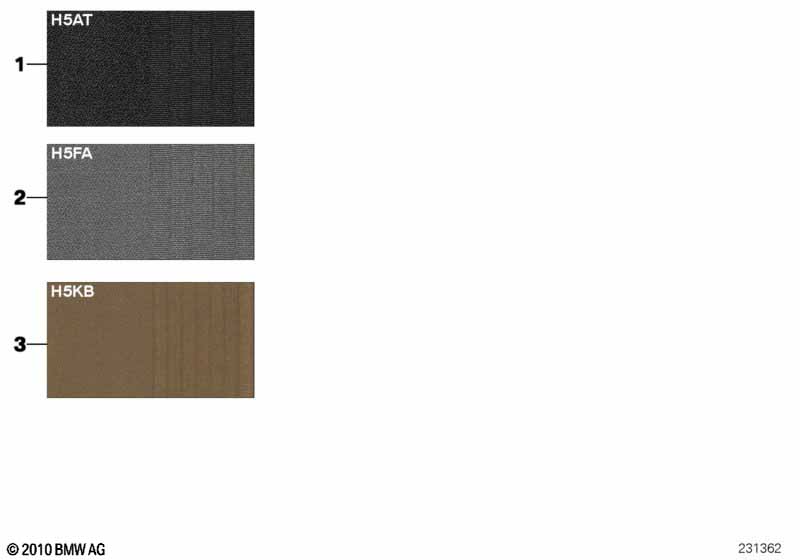 Sample page, upholstery colors, fabric