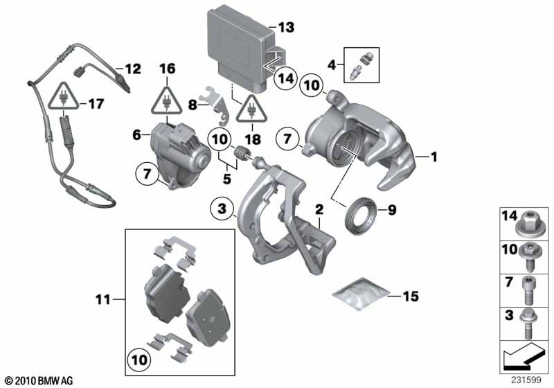 Genuine BMW 34216791018 F25 F26 Caliper Housing Right (Inc. X3 35iX & X4) | ML Performance UK Car Parts