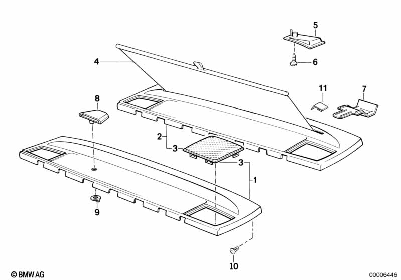 Rear window shelf/sun blind