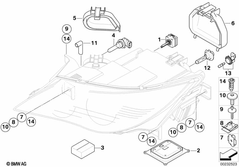Single parts, xenon headlight
