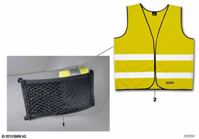 Storage net, footwell, front