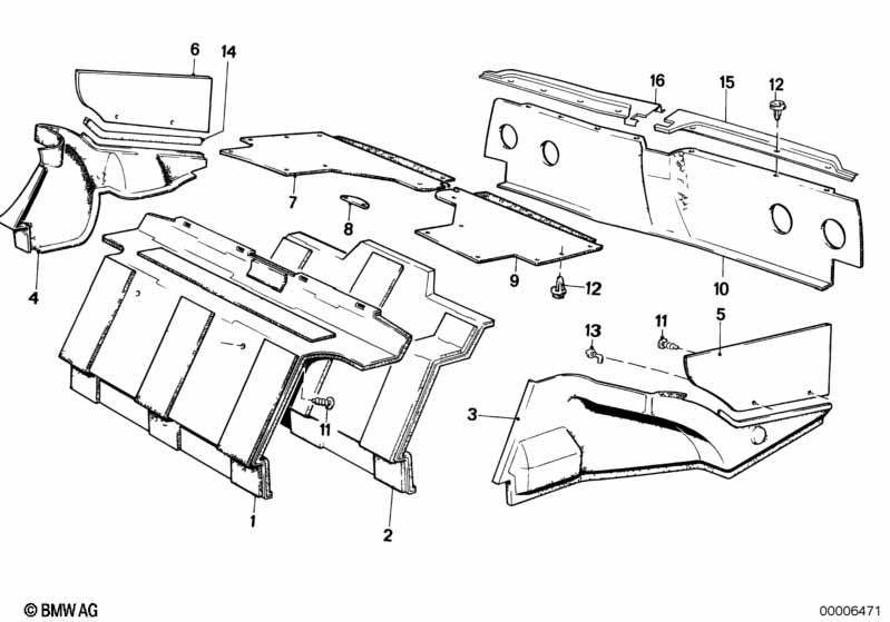 Genuine BMW 51471900264 E24 Panel Wheel Housing Part.Trunk Right ANTHRAZIT (Inc. 633CSi, 635CSi & 628CSi) | ML Performance EU Car Parts
