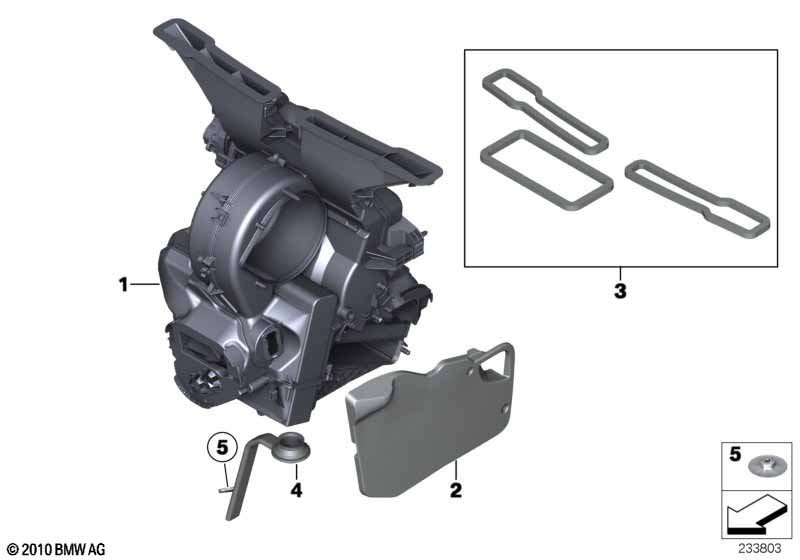Housing parts, heater and air condit.