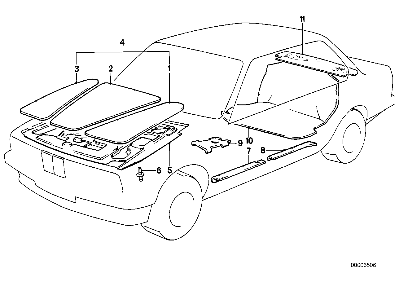 Genuine BMW 51481925437 E30 Sound Insulation Set (Inc. 318i & 318is) | ML Performance UK Car Parts