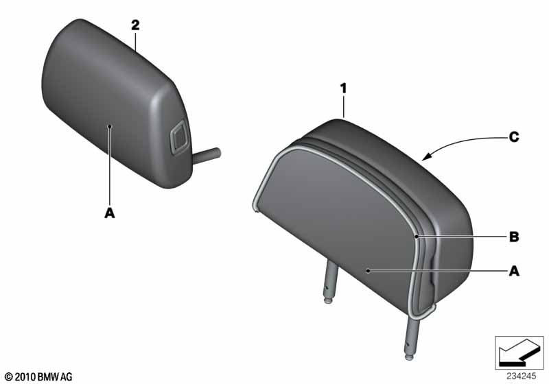Ind. headrest, comfort seat, rear