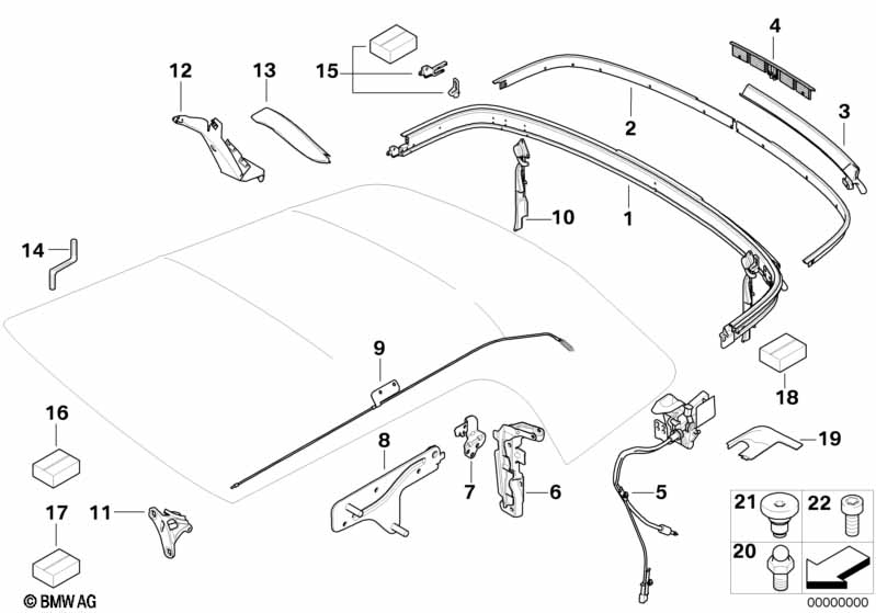 Genuine BMW 54342758527 Cabrio Cabrio Mounting Kit, Clamp (Inc. Cooper SD, Cooper D 2.0 & One) | ML Performance EU Car Parts