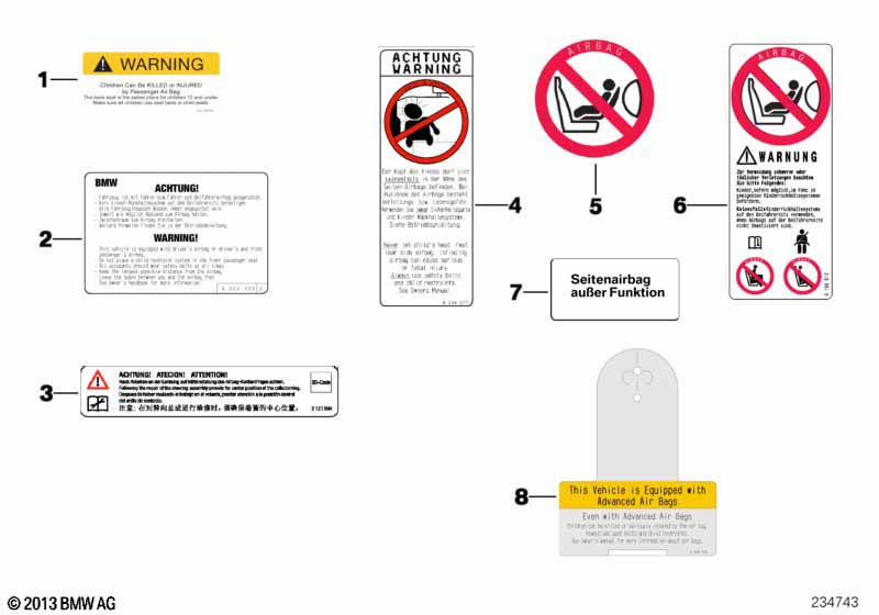 Instruction notice, Airbag