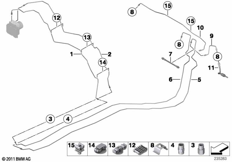 Genuine BMW 34326768131 E90 E92 E91 Brake Pipe Bracket (Inc. X1 & 330i) | ML Performance UK Car Parts