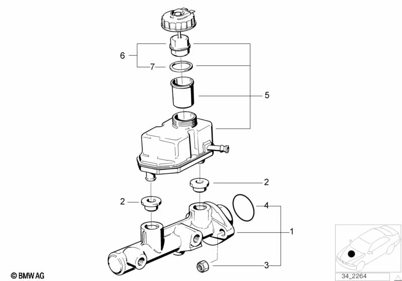Genuine BMW 34311162915 E36 E34 Brake Master Cylinder (Inc. 540i, Z3 M & 518g) | ML Performance UK Car Parts