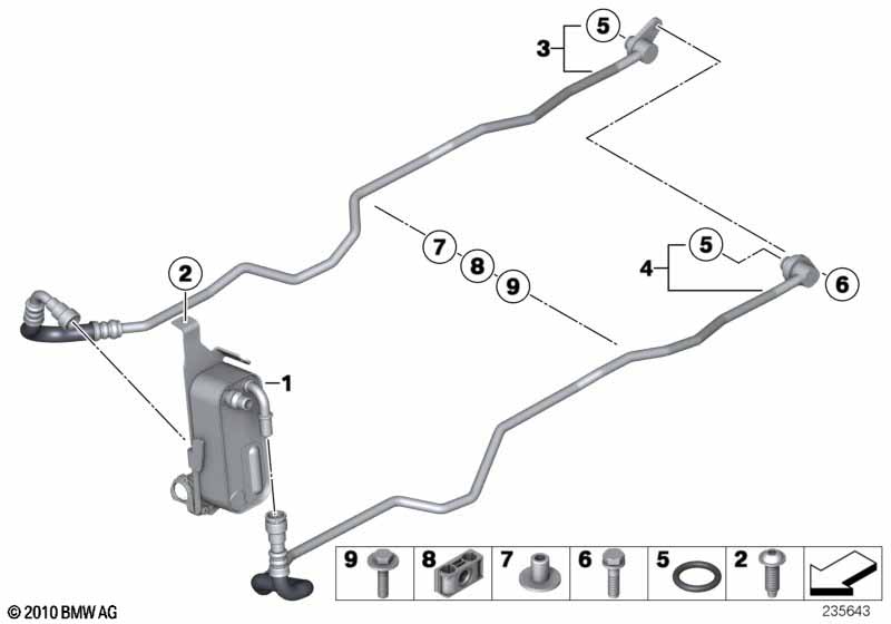 Genuine BMW 17224595282 F25 Transmission Oil Cooler Line, Flow (Inc. X3) | ML Performance EU Car Parts