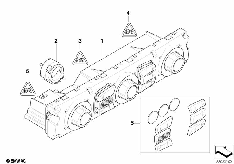 Genuine BMW 64119122398 E60 E64 E63 Control Unit, Automatic Air Cond.,High (Inc. 525d, 540i & 520d) | ML Performance EU Car Parts