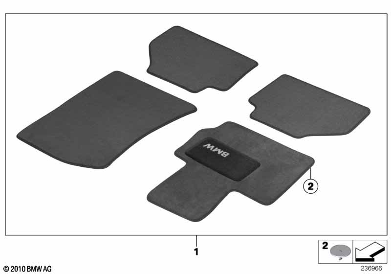 Genuine BMW 51472164766 F25 Floor Mats, Velours W/ Heel Pad BEIGE LHD (Inc. X3) | ML Performance UK Car Parts