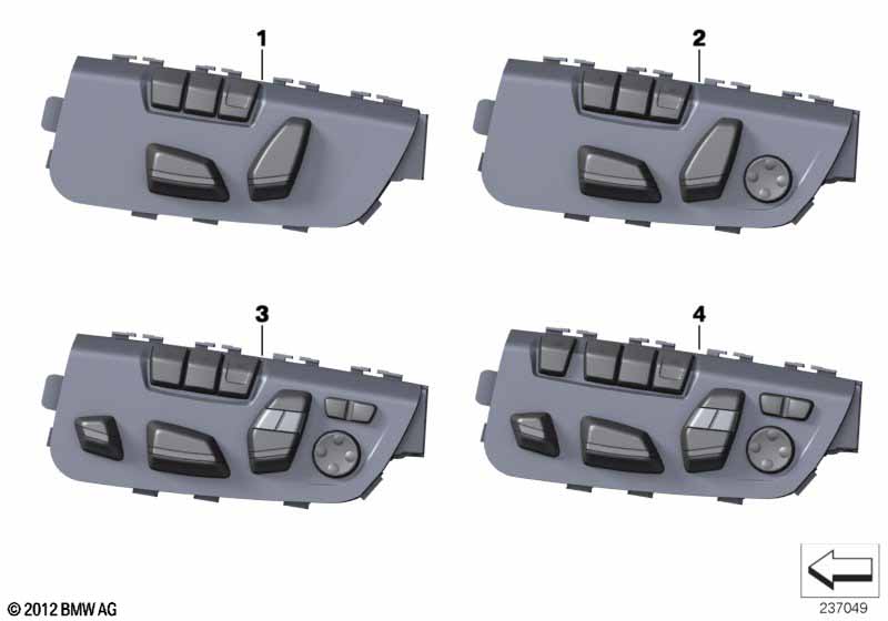 Genuine BMW 61319364979 F12 F06 Seat Adjustment Switch, Left (Inc. 650iX 4.4, 650iX 4.0 & 640dX) | ML Performance EU Car Parts