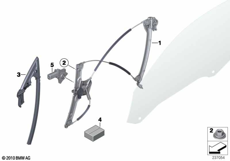 Door window lifting mechanism front