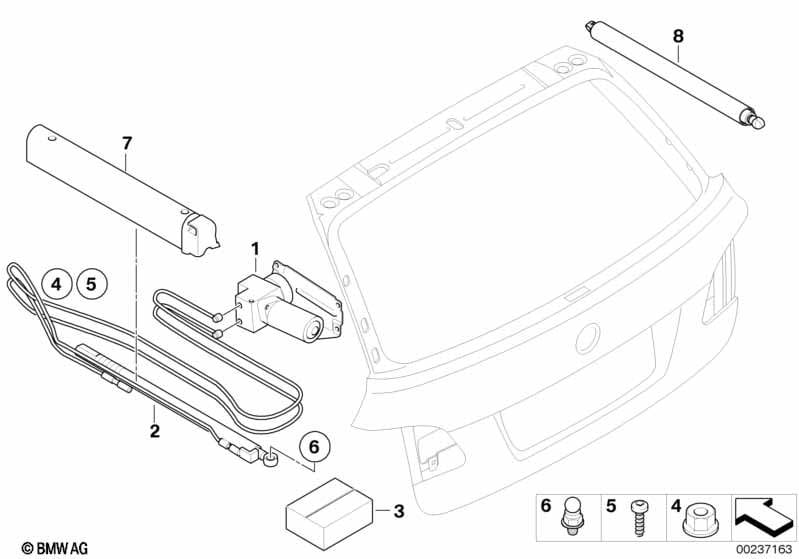 Trunk lid hydraulic parts