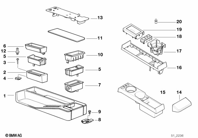 Center console cubbies