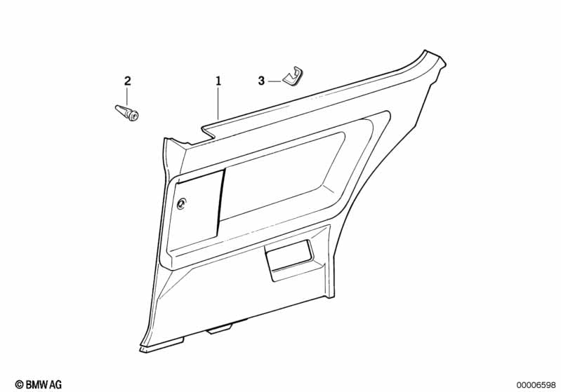 Lateral trim panel rear