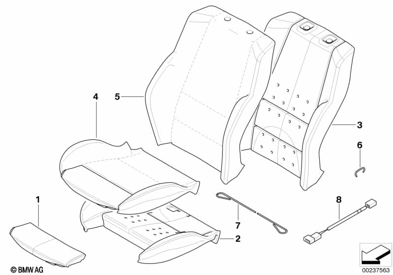 Genuine BMW 52103412147 E83 Seat Cover Cloth ANTHRAZIT (Inc. X3) | ML Performance EU Car Parts